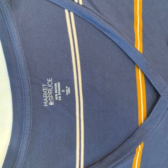 Market & Spruce  T Shirt Dress- Blue with White Stripes- Stitch Fix Size Medium - Picture 2 of 3